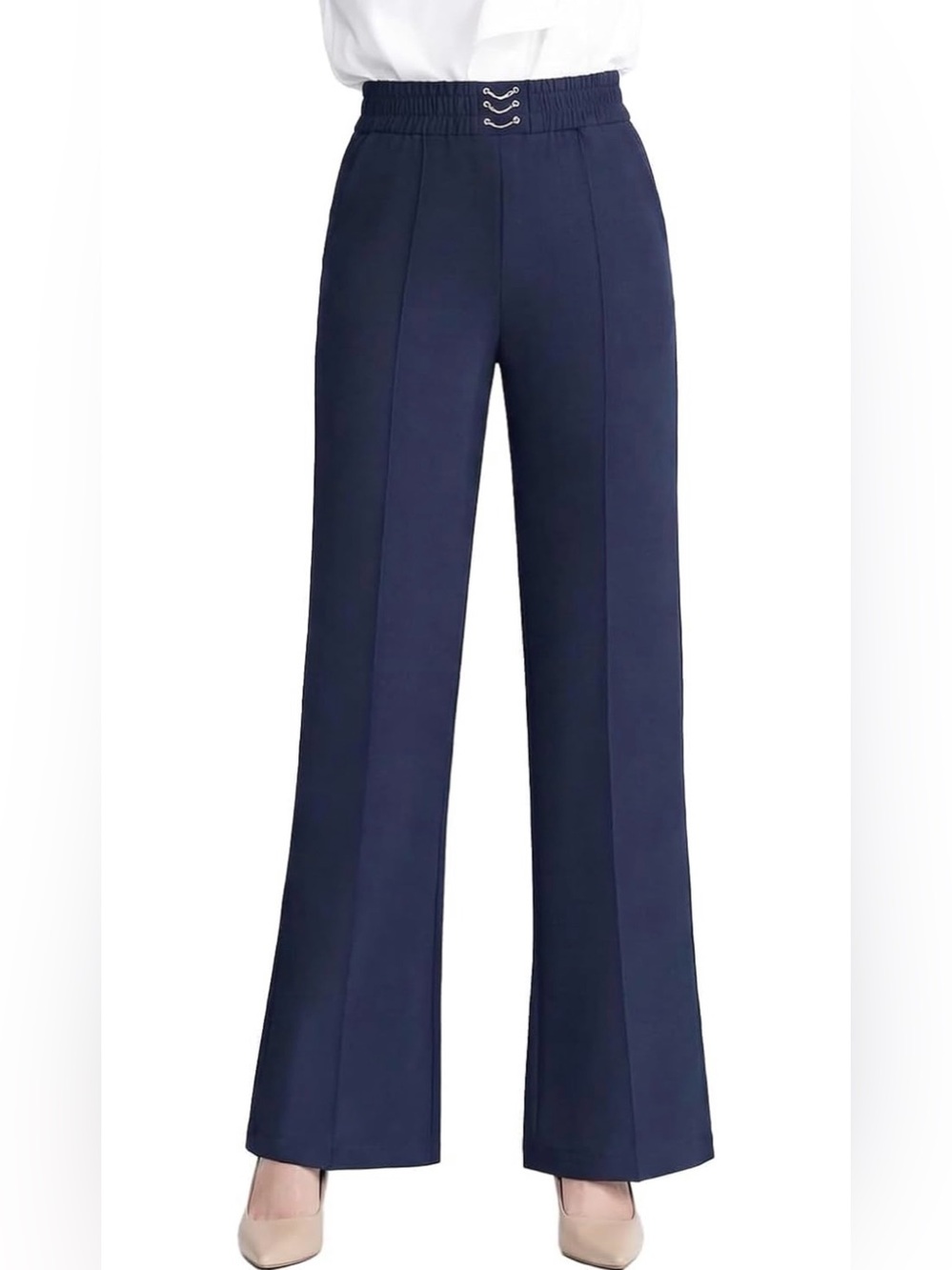 AiryGrace Perfect Drape High-Rise Pull-On Stretch Petite Pants for Women Over 50